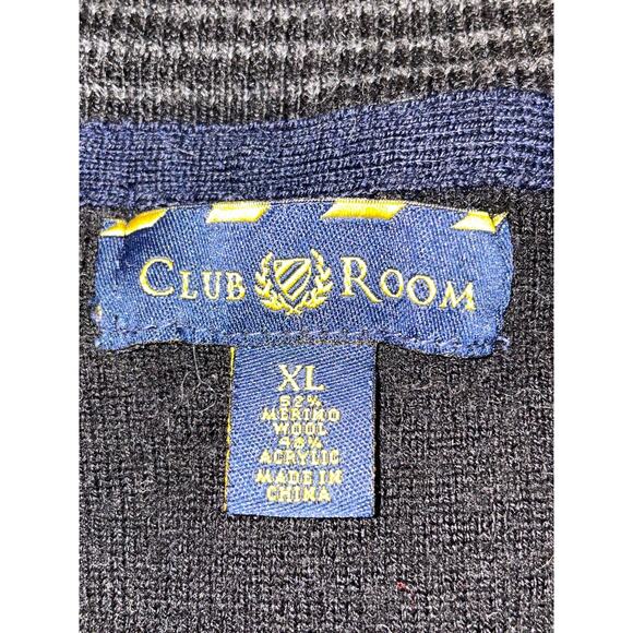 Club Room Merino Wool‎ Blend Sweater - Men's Size XL - 1/4 Zip in Charcoal - Picture 3 of 6